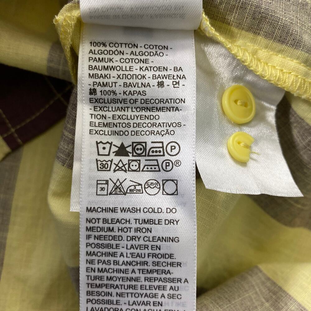 Levi's Skateboarding Retro Striped Shirt Men M Yellow Short Sleeve Button Up NWT - Picture 6 of 8